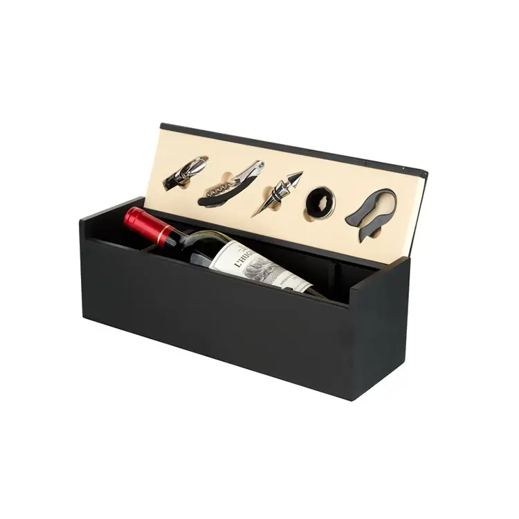 Ensemble de vin en bois noir