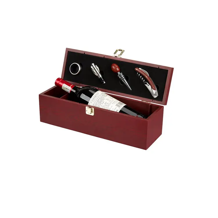 Ensemble de vin en bois rougeâtre