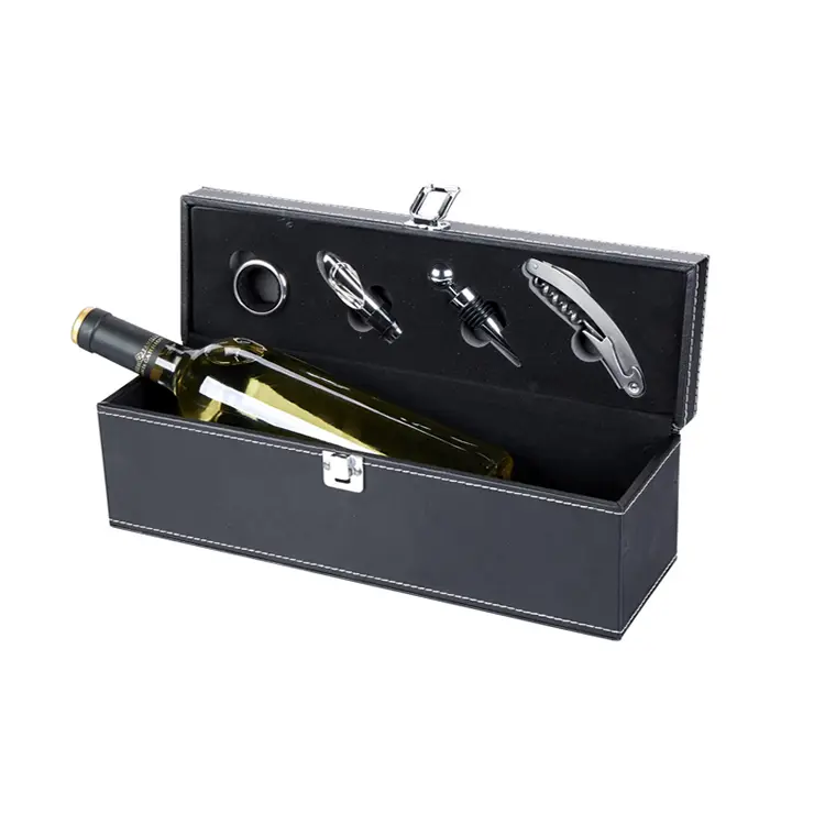 Ensemble de vin PU à bouteille unique